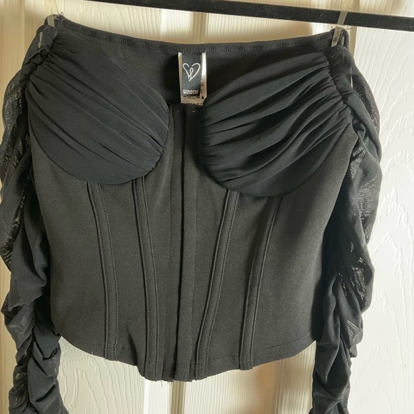 Windsor Woman’s Long Sleeve Mesh Bustier size small NWT - Picture 3 of 7